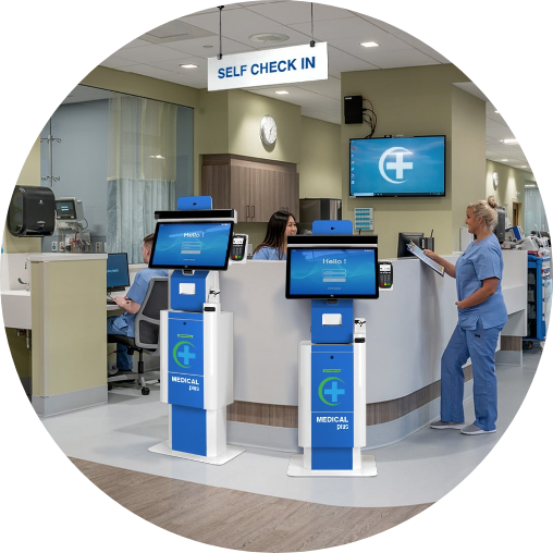 self check in counter in healthcare